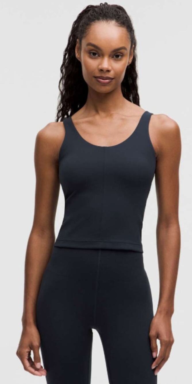 LULULEMON Glow Up Tank Top *Medium Support, B/C Cup Size 12 True Navy Blue